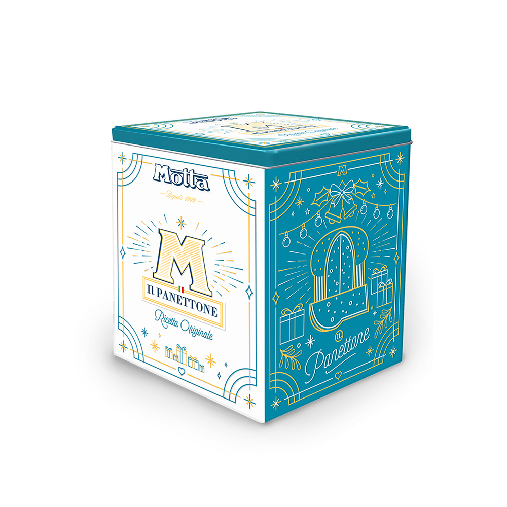 Panettone marrons glacés en boite métal collector 750g Barbero Piémont